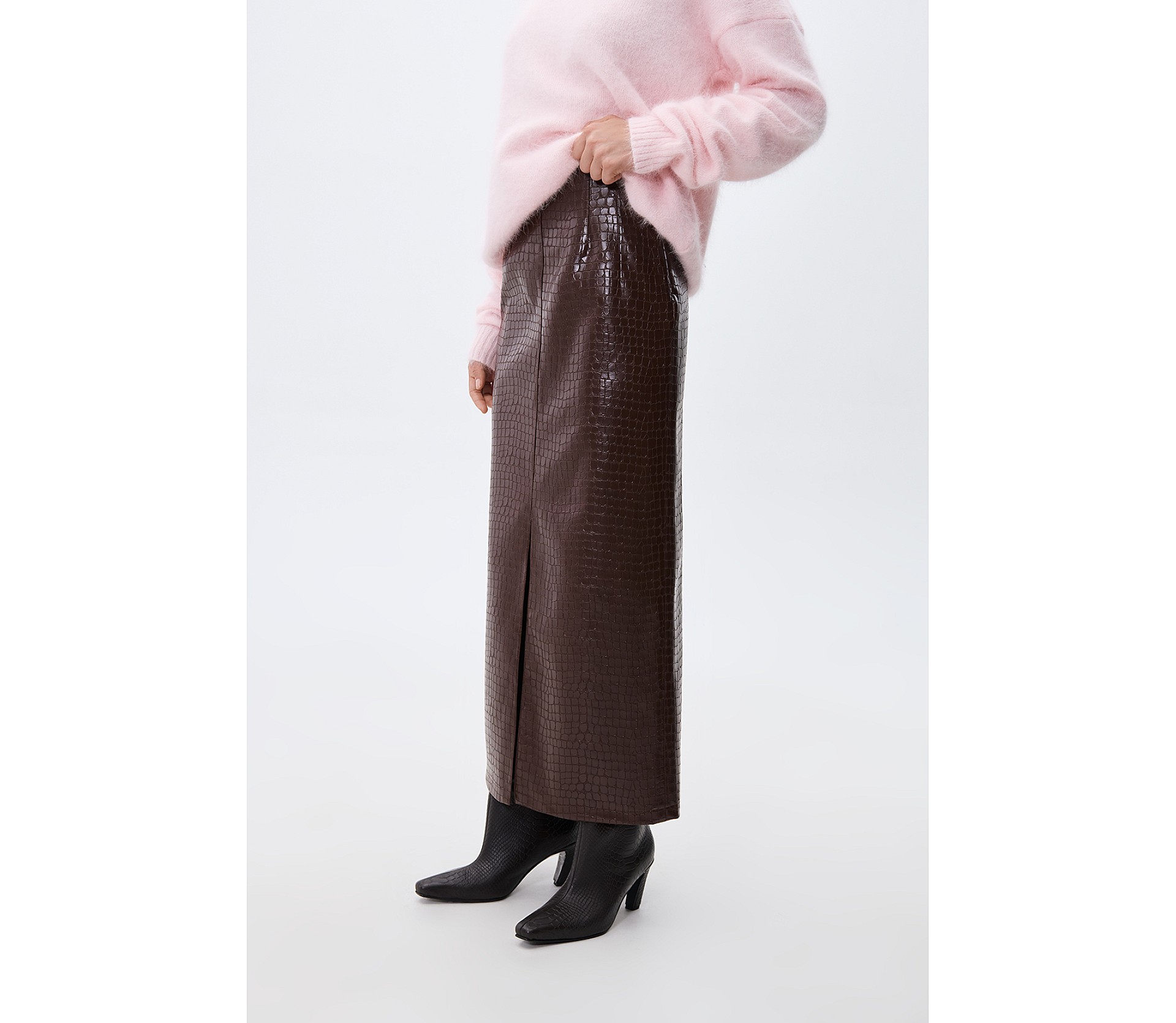 СПІДНИЦЯ МАКСІ З ЕФЕКТОМ КРОКОДИЛА 