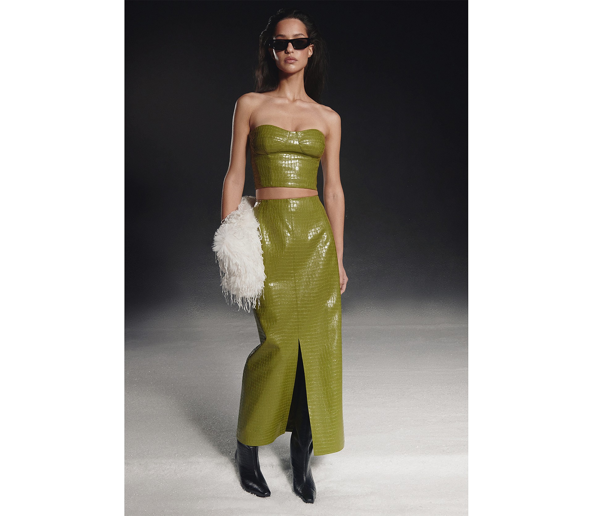 СПІДНИЦЯ МАКСІ З ЕФЕКТОМ КРОКОДИЛА 