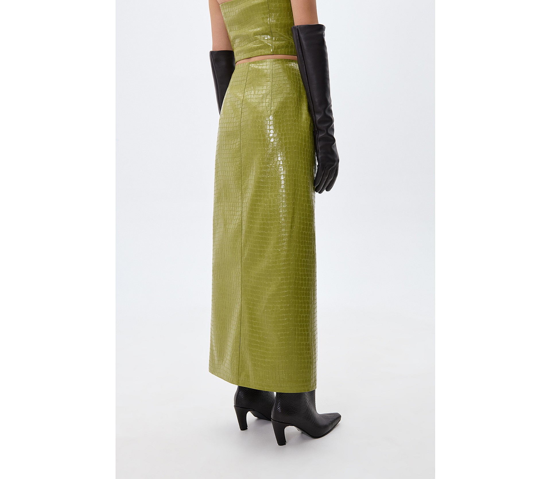 СПІДНИЦЯ МАКСІ З ЕФЕКТОМ КРОКОДИЛА 