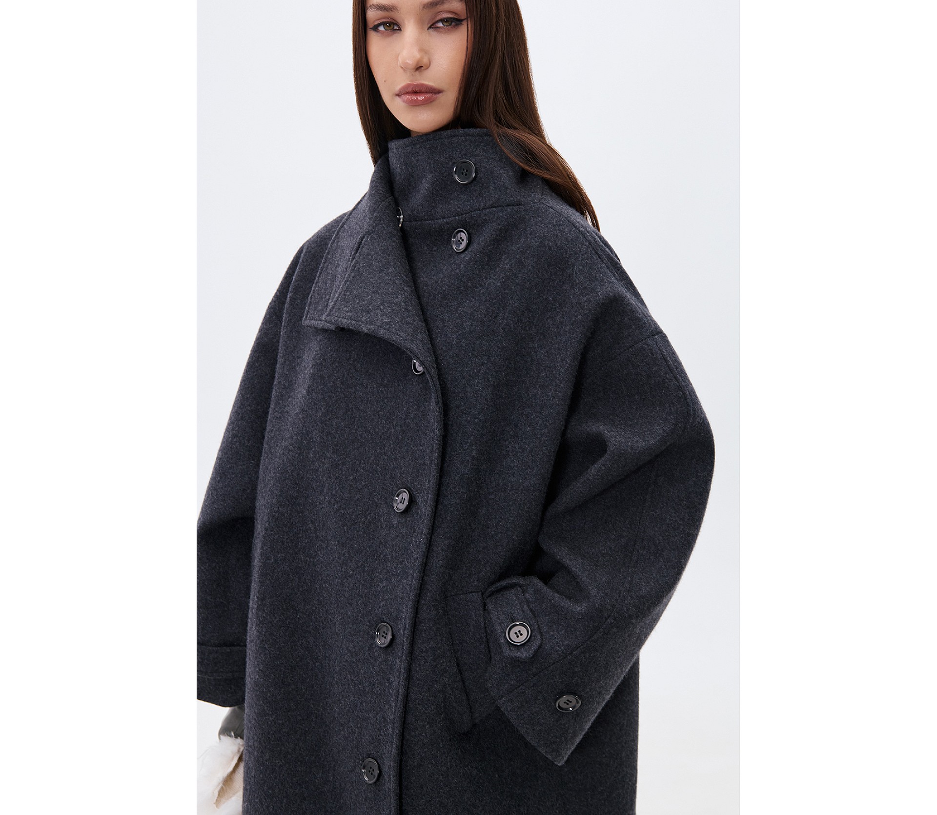 ПАЛЬТО МАКСІ З КОМІРОМ-СТІЙКОЮ